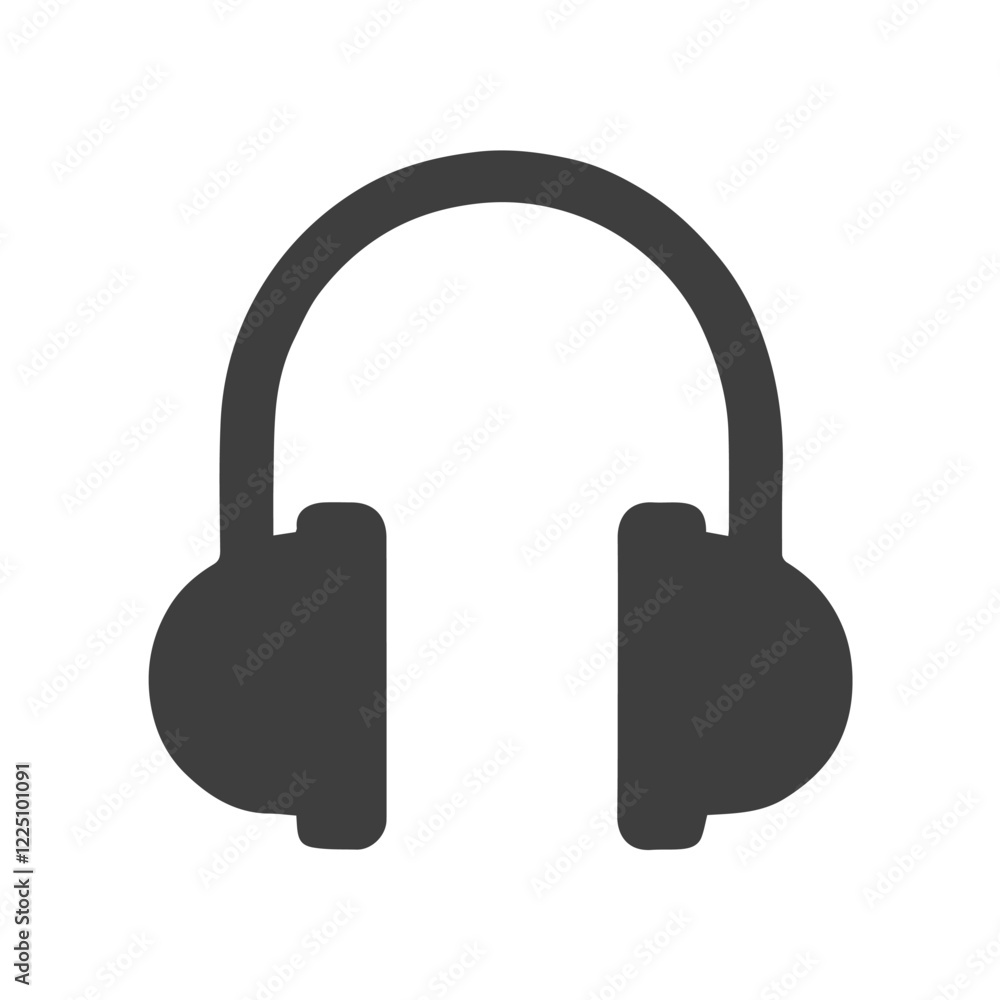 Headset Icon with Microphone for Online Communication Headset Icon with Microphone for Online Communication