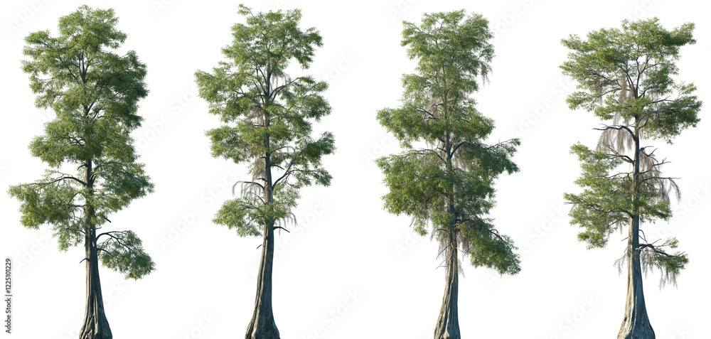 Φωτογραφία Set of Taxodium distichum (baldcypress, bald-cypress, bald cypress, swamp cypres