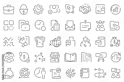 Business thin line icons set. Business vector symbol and icons.