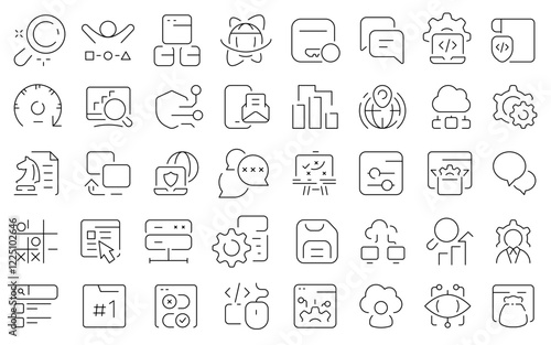 SEO thin line icons set. SEO vector symbol and icons.