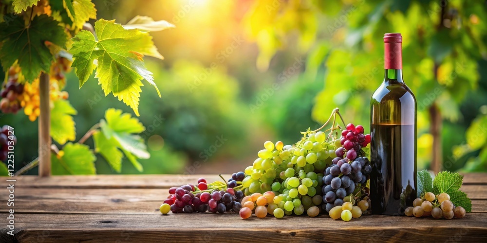 Fototapeta premium wine selection, vineyard, gourmet, rustic, earthy, wine tasting, natural, outdoor, grape, wine, fruit, grapes, vine, red, food, agriculture, leaf, green, bunch, ripe, glass, nature, alcohol, blue, clu