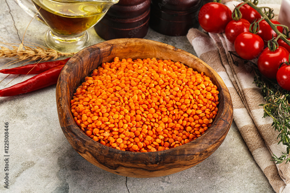 Raw red lentil for cooking Raw red lentil for cooking