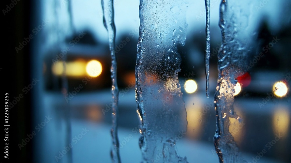 Frozen Window Pane: A Winter's Night Frozen Window Pane: A Winter's Night