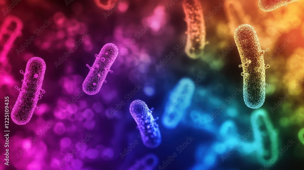 A conceptual image of the immune system defending against infection, showing antibodies targeting virus particles, vibrant colors with a dark gradient background, suitable for health and science promo A conceptual image of the immune system defending against infection, showing antibodies targeting virus particles, vibrant colors with a dark gradient background, suitable for health and science promo