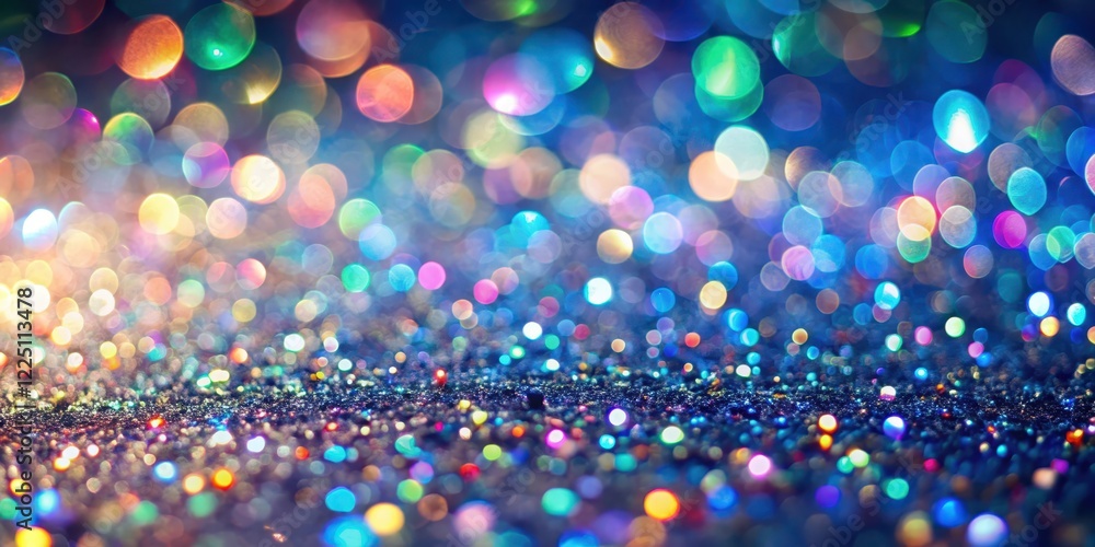 Naklejka premium Glittering metallic background with iridescent reflections, glow, drapes, glow, drapes, ornaments, shine