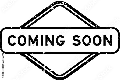 Grunge black coming soon word rubber seal stamp on white background