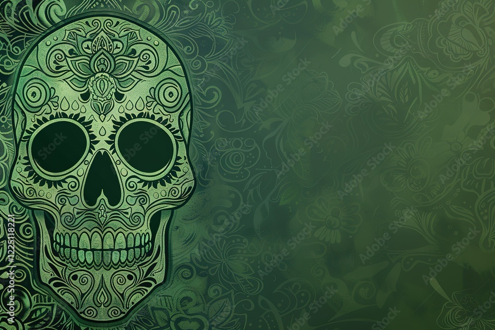 Day of the dead rule of thirds, corner right side placed, and blank banner template without text , on the extreme right third of an image, rule of thirds, corner right side placed Day of the dead rule of thirds, corner right side placed, and blank banner template without text , on the extreme right third of an image, rule of thirds, corner right side placed