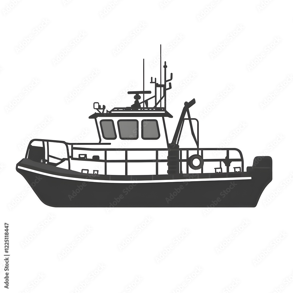 Obraz premium fishing boat vector illustration