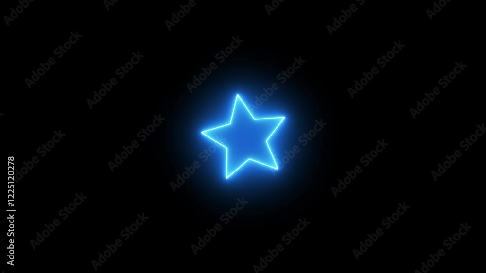 Neon glowing yellow and blue color star animation icon. Bright star with blue tint. star video background Neon glowing yellow and blue color star animation icon. Bright star with blue tint. star video background