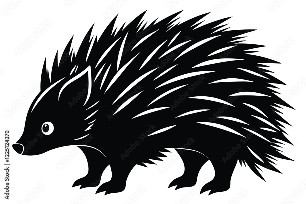 A black and white drawing of a black creature with a white face and a round eye A black and white drawing of a black creature with a white face and a round eye