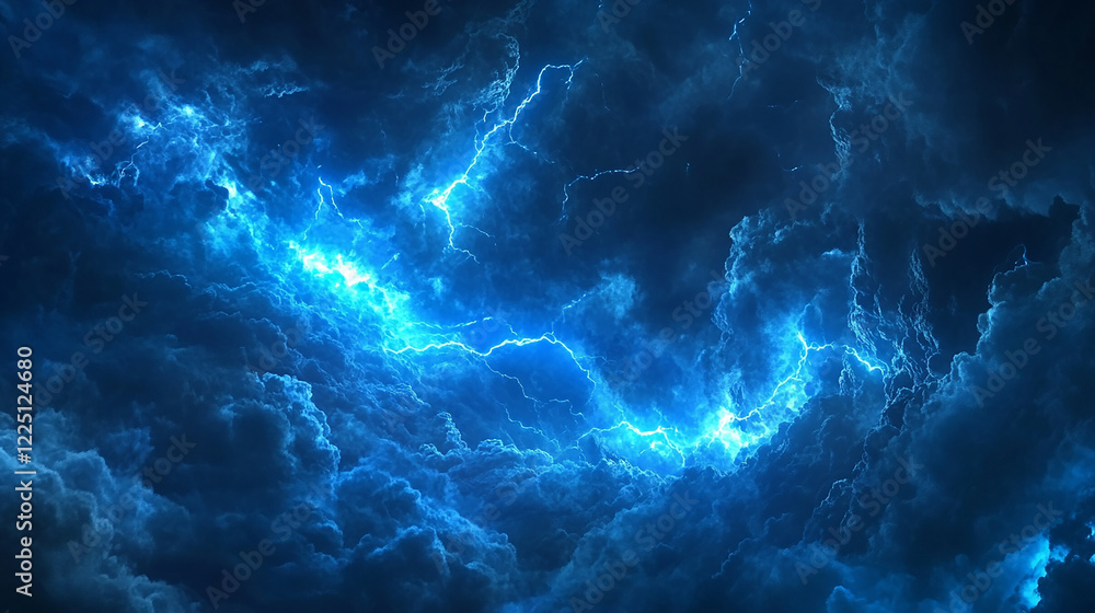 Dramatic thunderclouds with vivid lightning strikes Dramatic thunderclouds with vivid lightning strikes