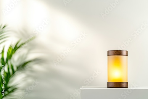 Wallpaper Mural glowing lantern placed on sleek white platform with minimal surrounding elements Torontodigital.ca