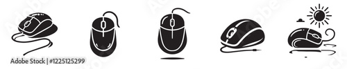 Collection of computer mouse silhouettes