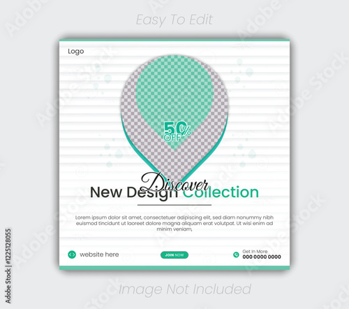 Corporate business poster and fashion social media post design template	
