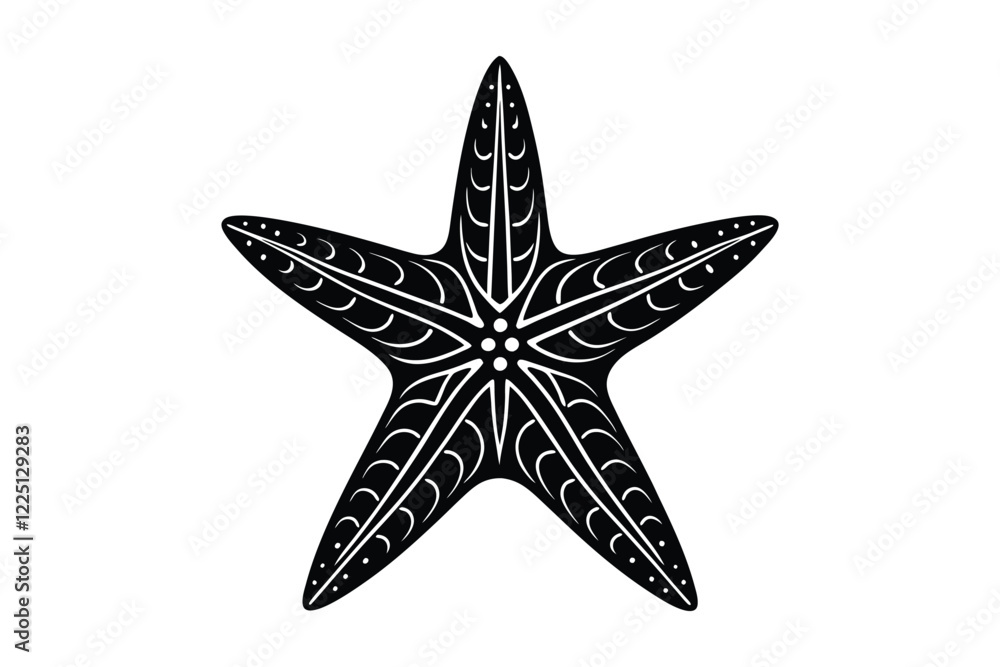 starfish silhouette vector illustration on white background starfish silhouette vector illustration on white background