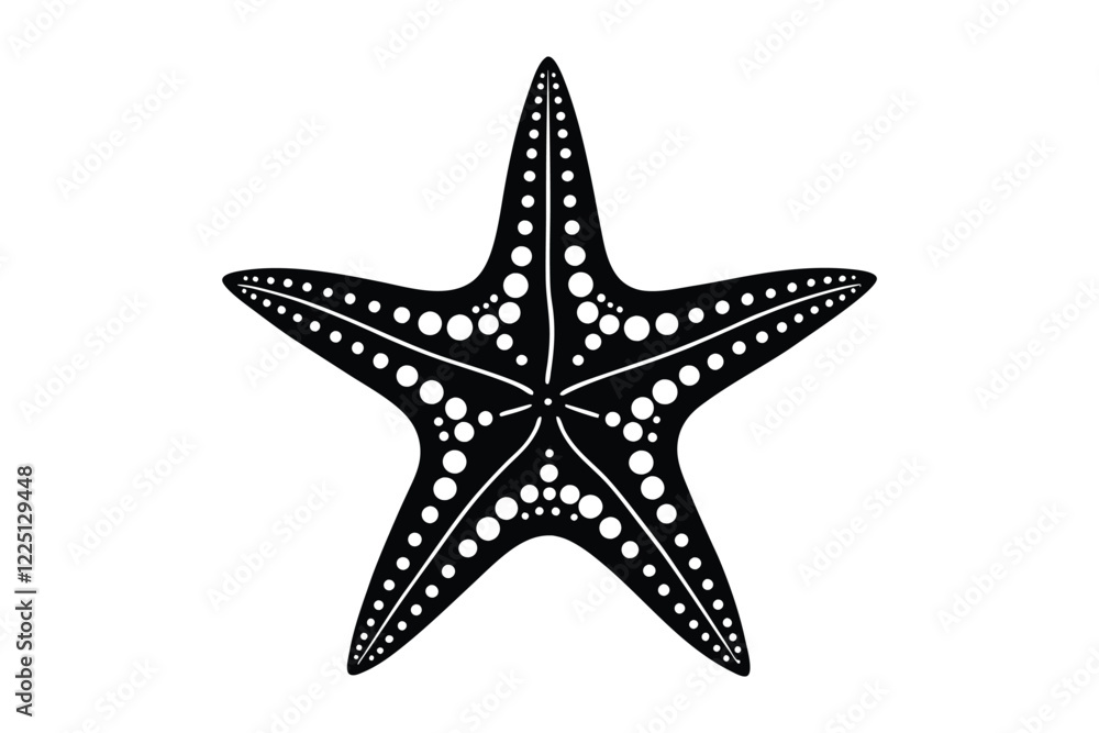 starfish silhouette vector illustration on white background starfish silhouette vector illustration on white background