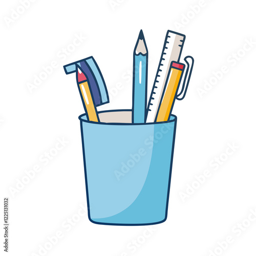 pen holder icon, pen holder vector illustration-simple illustration of pen holder, perfect for pen holder logos and icons