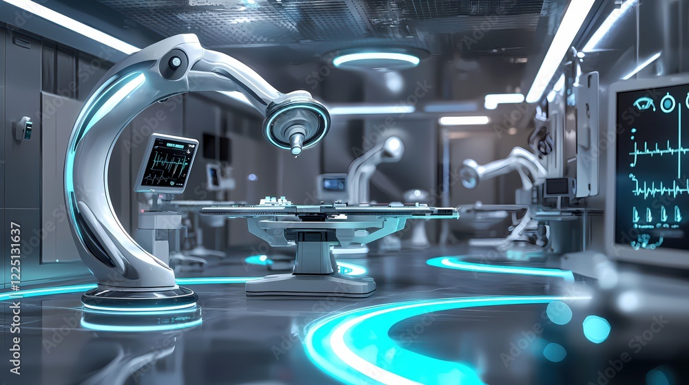 Futuristic Robotic Surgery Room Modern Medical Technology Innovation Futuristic Robotic Surgery Room Modern Medical Technology Innovation