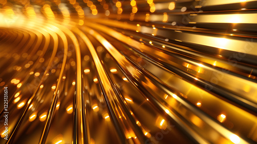 A dynamic, shimmering golden wave of light and reflections.