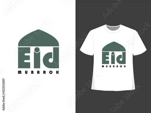 Cuadro en lienzo This is a T-shirt design featuring 'Eid Mubarak' for Muslims