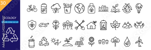 Ecological symbols representing sustainability and environmental awareness