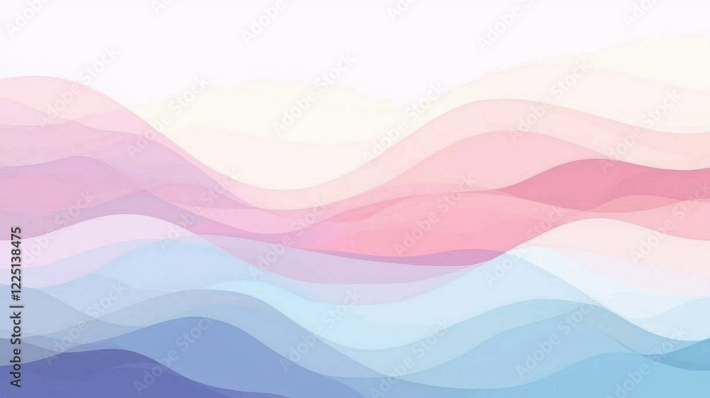 Soft Pastel Waves in Fluid Motion for Tranquil Background Design Soft Pastel Waves in Fluid Motion for Tranquil Background Design
