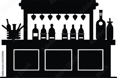 Vector silhouette of a Bartender