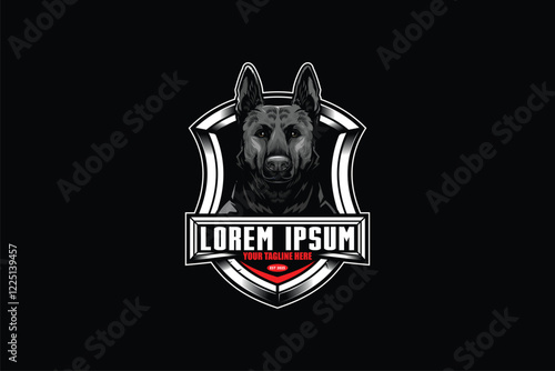 German Shepard cartoon character vector image template