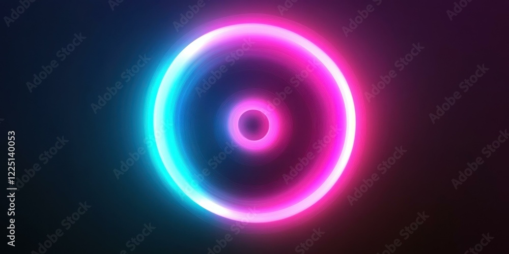 Vibrant neon circle with a gradient effect, suitable for digital art, music events, and modern design projects. Vibrant neon circle with a gradient effect, suitable for digital art, music events, and modern design projects.