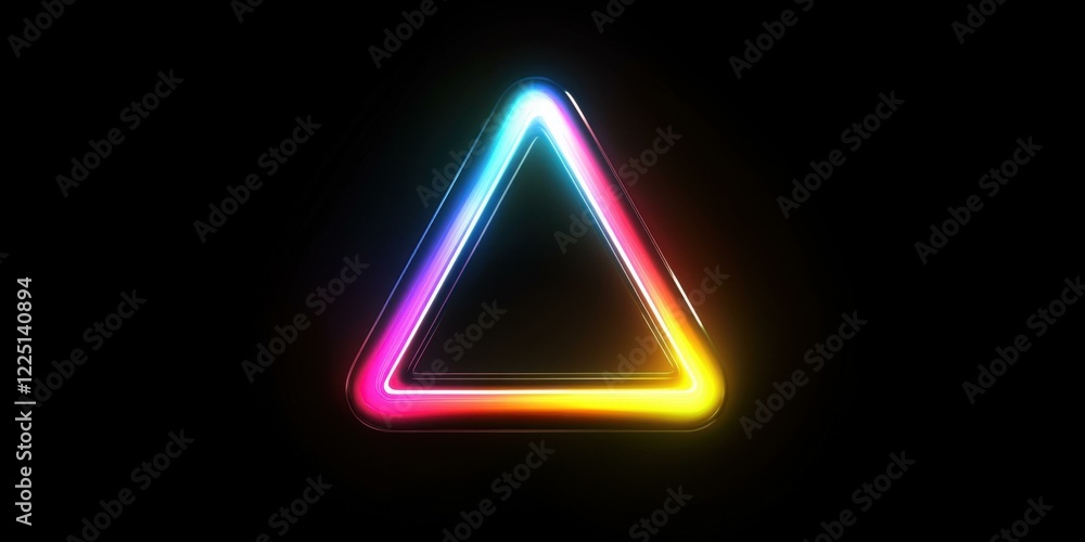 A vibrant neon triangle glowing against a dark background, suitable for digital art, music events, and modern design projects. A vibrant neon triangle glowing against a dark background, suitable for digital art, music events, and modern design projects.