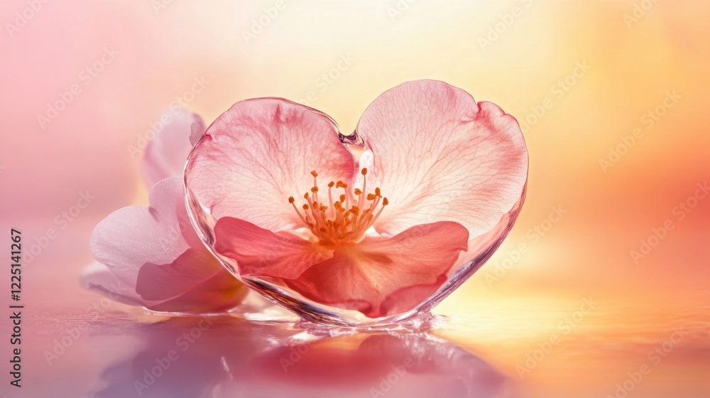 A delicate floral heart in pink tones, beautifully lit on a subtle gradient background, creating a romantic feel. A delicate floral heart in pink tones, beautifully lit on a subtle gradient background, creating a romantic feel.