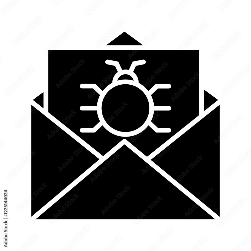 Email virus icon color editable Email virus icon color editable
