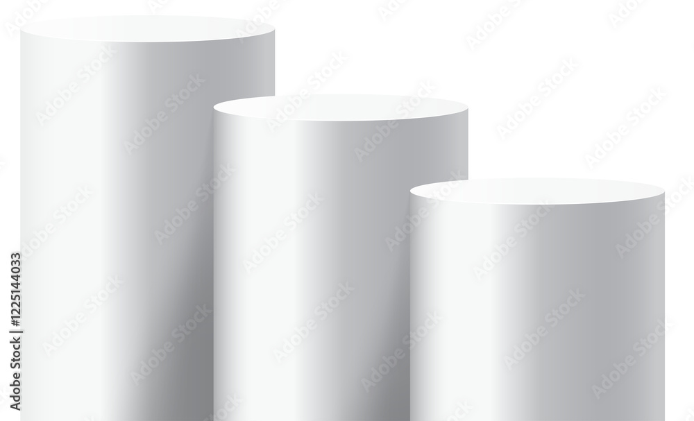 Three Cylindrical podium, Studio display showroom product. Three Cylindrical podium, Studio display showroom product.