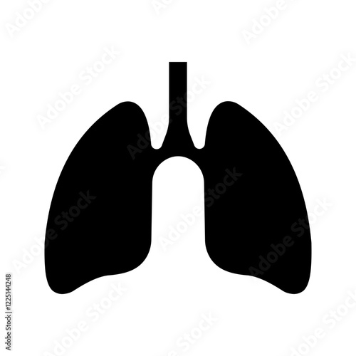 Lungs icon color editable on white background