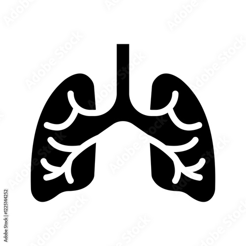 Lungs icon color editable on white background