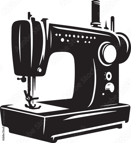 sewing machine silhouette vector