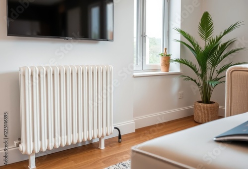 Wallpaper Mural white central heating radiator in modern interior, home heating and temperature control concept Torontodigital.ca