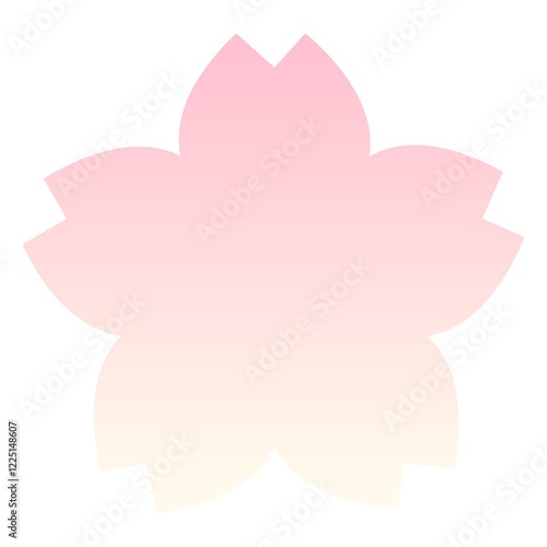 桜の花のシンプルな春色グラデーションフレーム背景　ベクターイラスト sakura