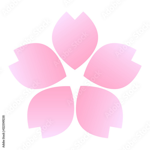 桜の花のシンプルな春色グラデーションデザイン　ベクターイラスト sakura