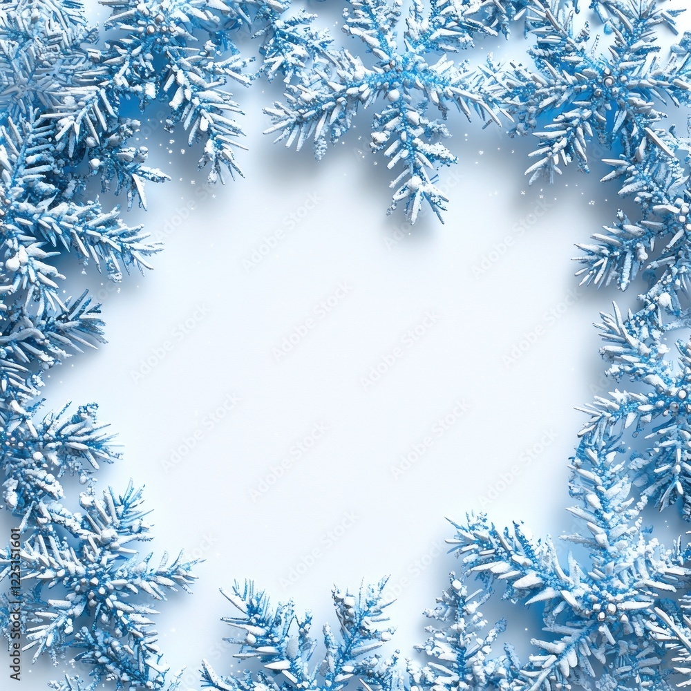 Delicate Snowflakes Creating a Beautiful Winter Frame Design Delicate Snowflakes Creating a Beautiful Winter Frame Design