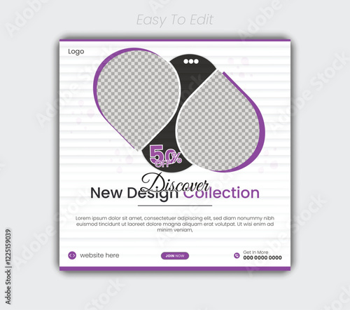 Corporate business poster and fashion social media post design template	