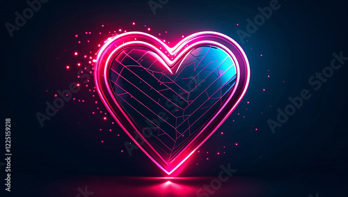 Neon Heart Cracks
