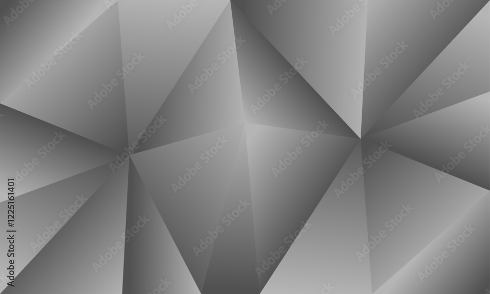 Obraz premium Gray Gradient Polygonal Triangle Background with Abstract Geometric Design
