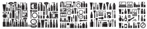Collection of beauty equipment silhouettes