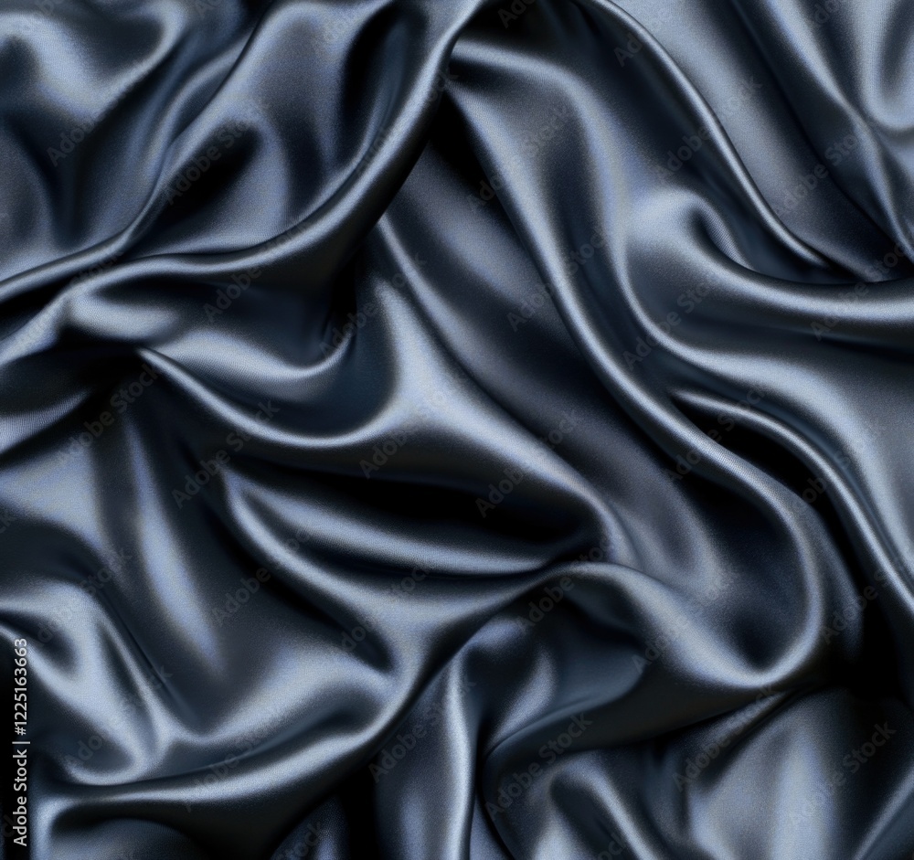 Luxurious Black Silk Fabric Close-up Luxurious Black Silk Fabric Close-up