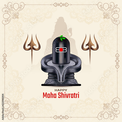 Happy Maha Shivratri Indian cultural festival decorative background