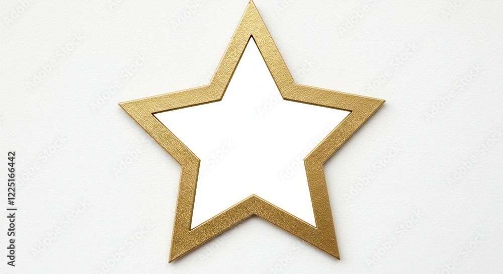 Obraz premium Gold Star Shape on White Background
