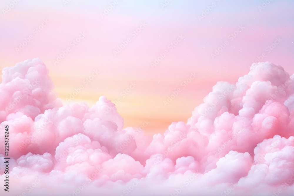 Dreamy pastel cloudscape at dawn with soft pink hues Dreamy pastel cloudscape at dawn with soft pink hues