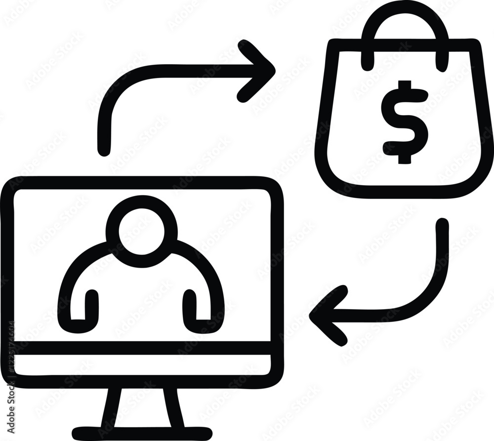 E-commerce App Symbol: Smartphone Shopping Basket Icon E-commerce App Symbol: Smartphone Shopping Basket Icon
