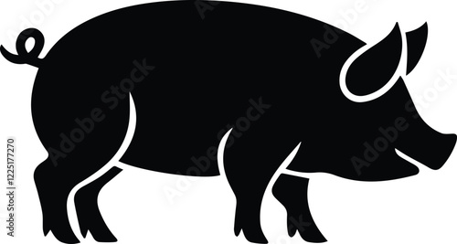silhouette of pig farm animal isolated icon vector illustration desing